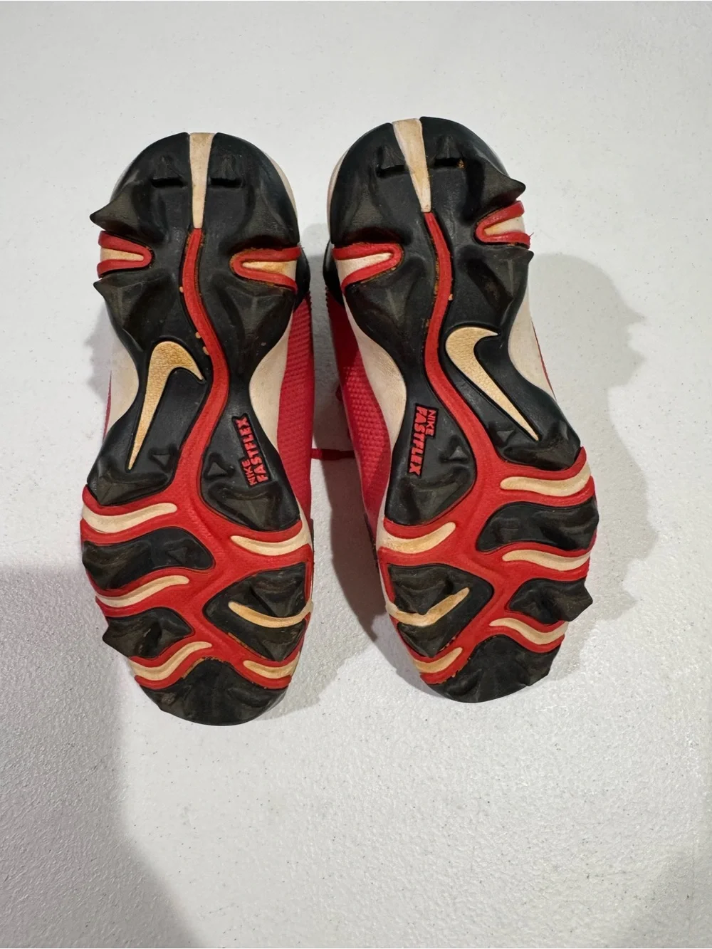 Nike Red and Black Kids Baseball Cleats